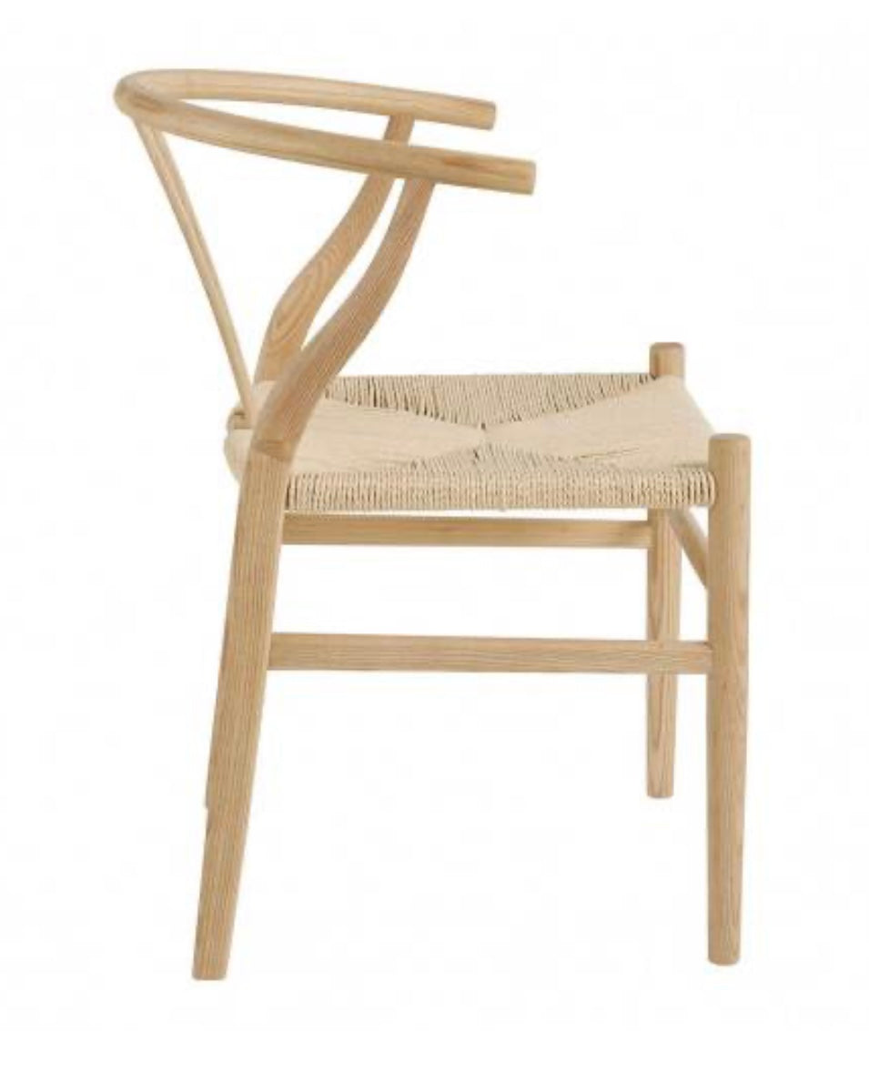 Chaise Njord Blanc d’Ivoire bois frêne naturel blanchi