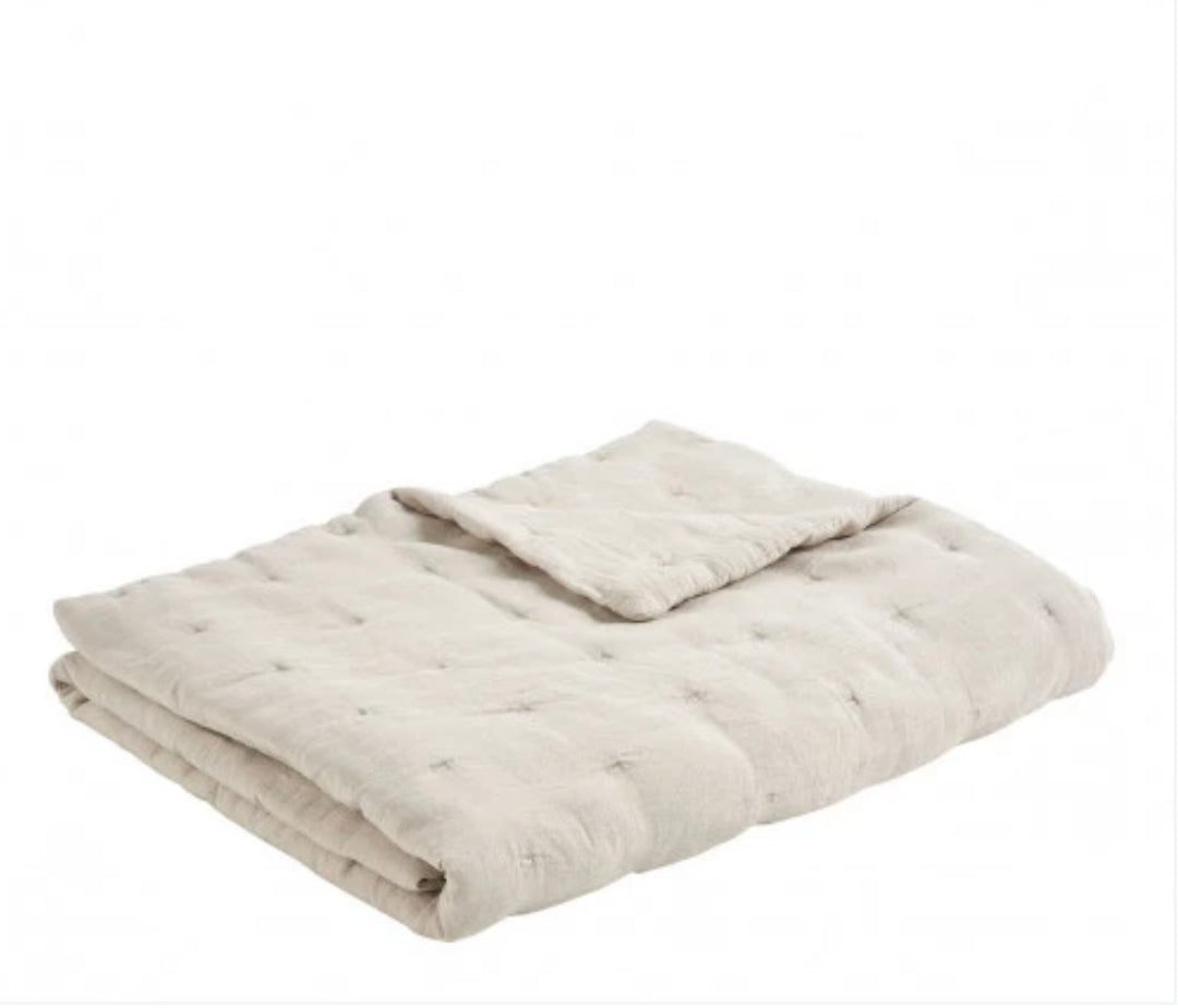 Couvre Lit Chloé blanc d ivoire Lin