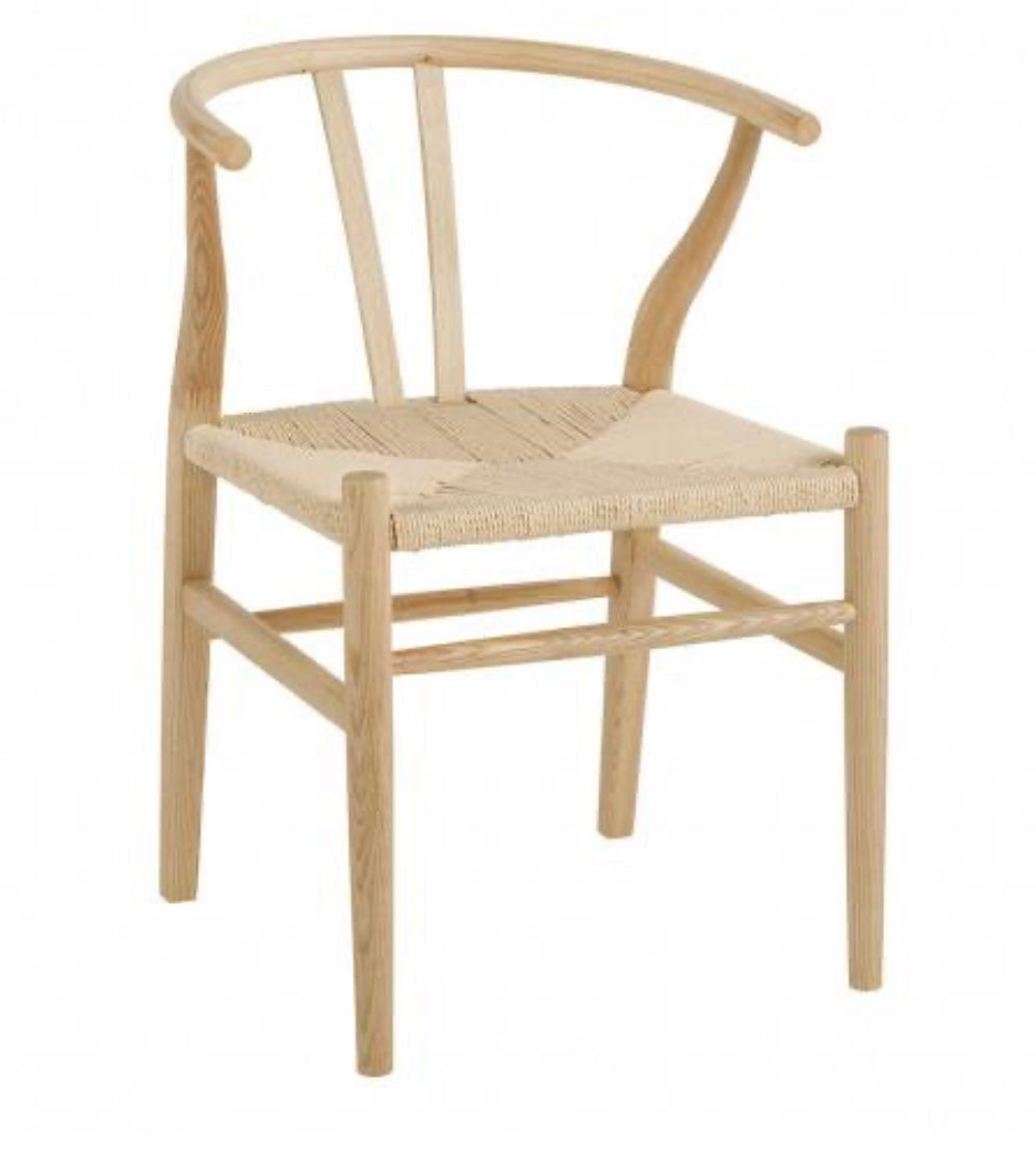 Chaise Njord Blanc d’Ivoire bois frêne naturel blanchi