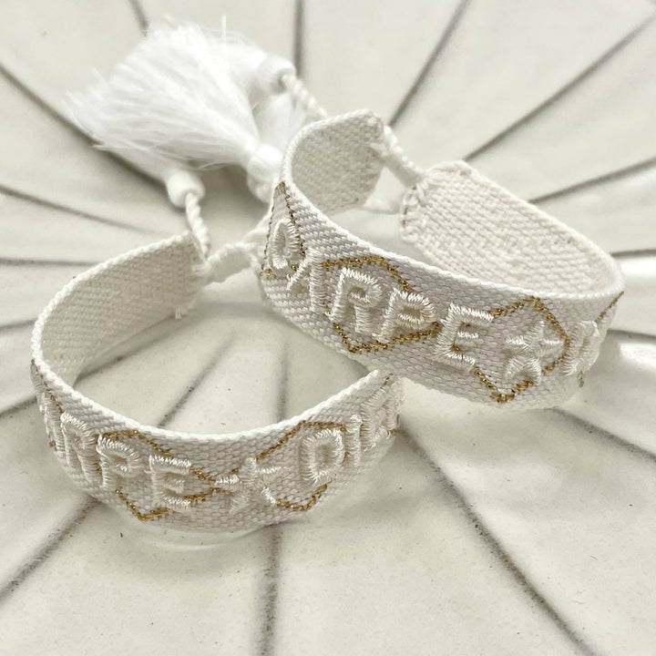 Bracelet CARPE DIEM tissé et brodé