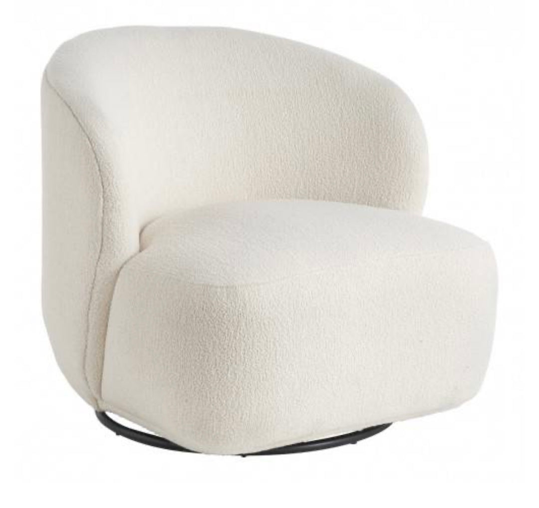 Fauteuil Lisette Blanc d Ivoire pivotant