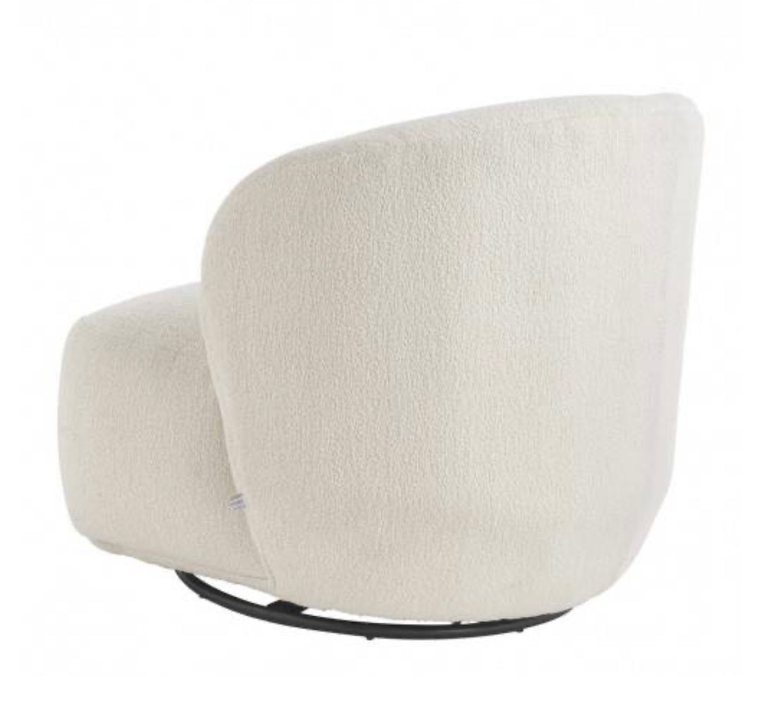Fauteuil Lisette Blanc d Ivoire pivotant