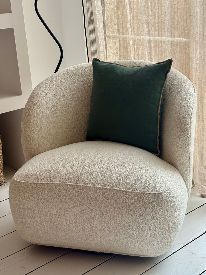 Fauteuil Lisette Blanc d Ivoire pivotant