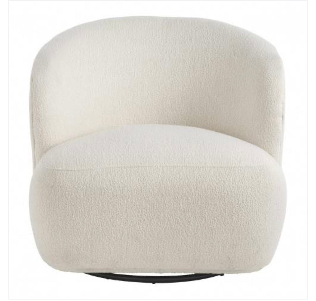 Fauteuil Lisette Blanc d Ivoire pivotant