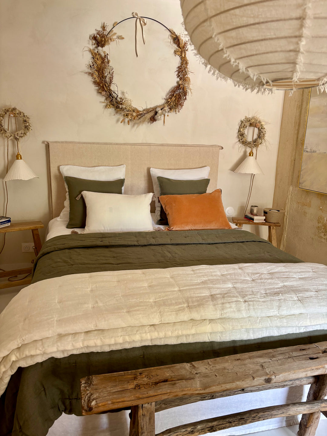 Couvre Lit Chloé blanc d ivoire Lin
