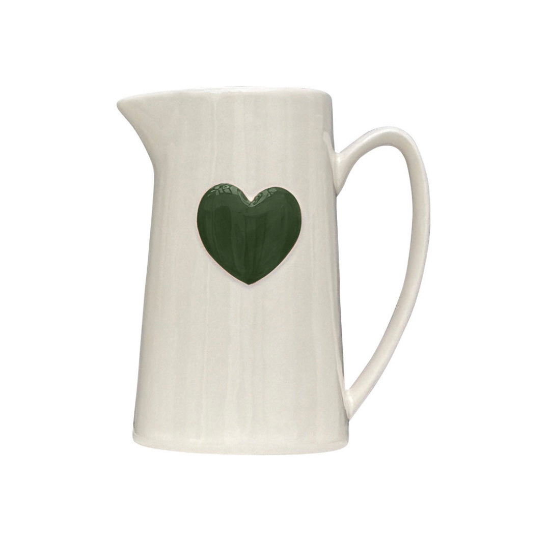 Pichet/Vase Cœur Vert
